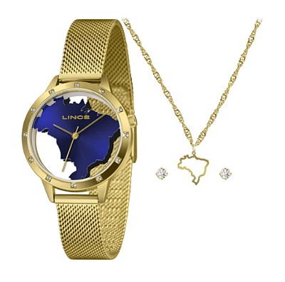 Relógio de Pulso Feminino Lince Azul Copa do Brasil 2026 LRG4868L34