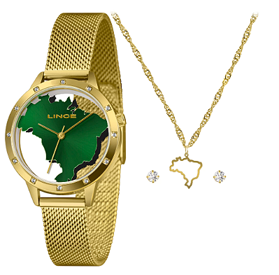 Relógio de Pulso Feminino Lince Verde Copa do Brasil 2026 LRG4868L34
