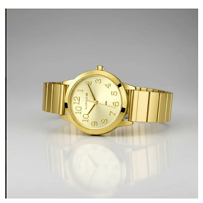 Relogio Lince Dourado com Pulseira Expansível Lrgh266l32