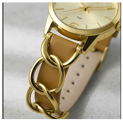 Relógio Feminino Lince Jóia Pulseira Caramelo Lrc4777l38