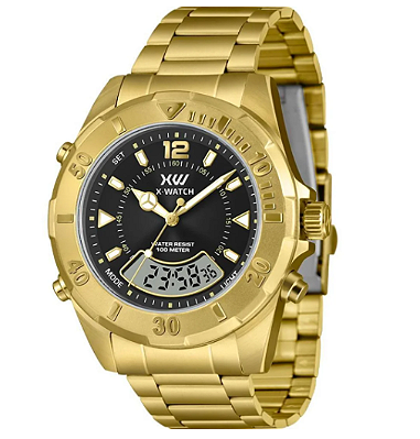 Relógio X-watch Masculino Cronógrafo Anadigi Estilo Skydiver 100m XMGSA016 P2KX