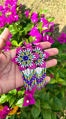 Brinco Flores de Miçangas