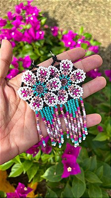Brinco Flores de Miçangas