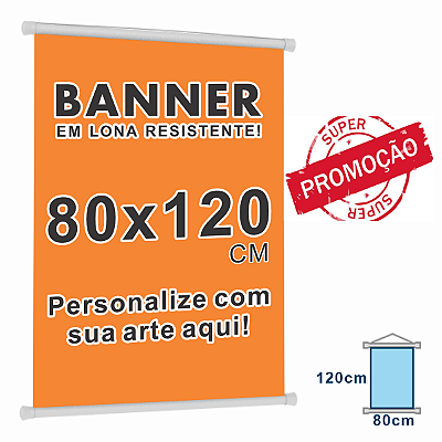 Banner  personalizado 80X120cm (Envie sua arte) na promoção