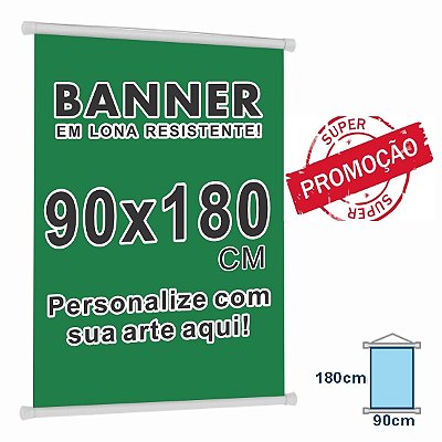 Banner personalizado 90x180cm (Envie sua arte) na promoção