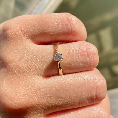 VL 563 - Solitário em Ouro Amarelo 18K