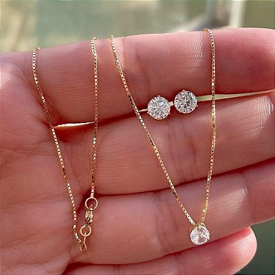 VL 476 - Kit Ponto de Luz em Ouro Amarelo 18K - Veneziana e Ponto de Luz