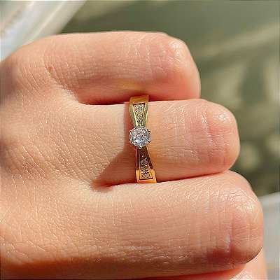 VL 509 - Solitário em Ouro Amarelo 18K