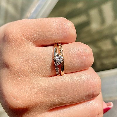 VL 548 - Solitário em Ouro Amarelo 18K