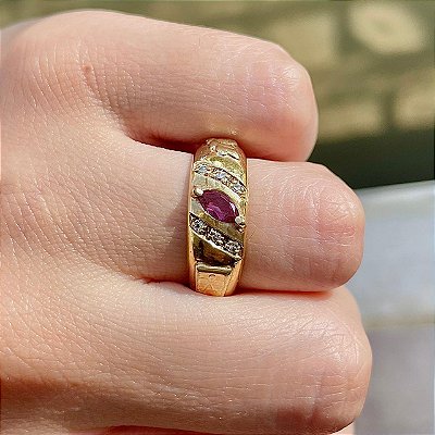 VL 710 - Anel de Formatura em Ouro Amarelo 18K
