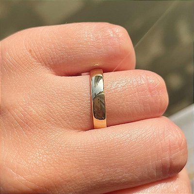 VL 903 - Par de Alianças em Ouro Amarelo 18K - 4 MM