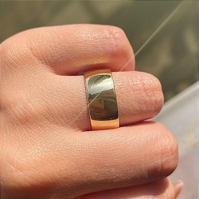 VL 908 - Par de Alianças em Ouro Amarelo 18K - 9 MM