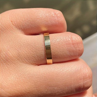 VL 912 - Par de Alianças em Ouro Amarelo 18K - 3 MM