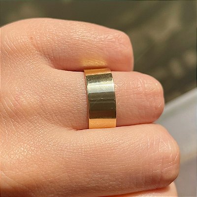 VL 917 - Par de Alianças em Ouro Amarelo 18K - 8 MM