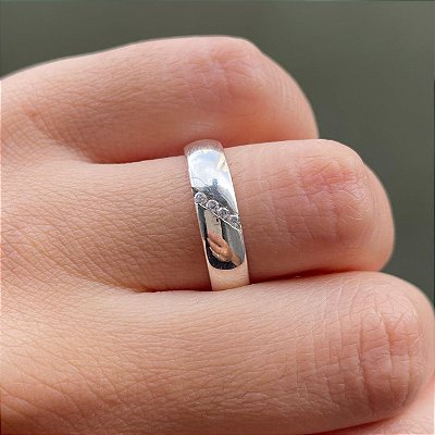 VL 1129 - Par de Alianças em Ouro Branco 18K