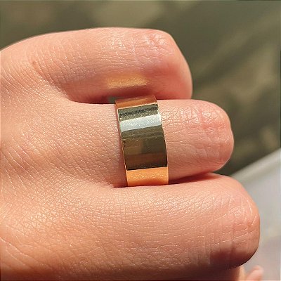 VL 1452 - Par de Alianças em Prata 950 com Ouro Amarelo 18K - 9 MM