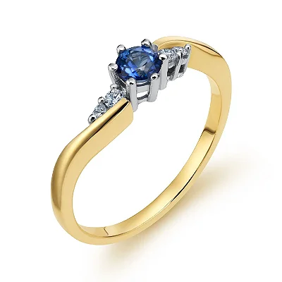 VL 1503 - Anel em Ouro Amarelo 18K com Ródio Branco