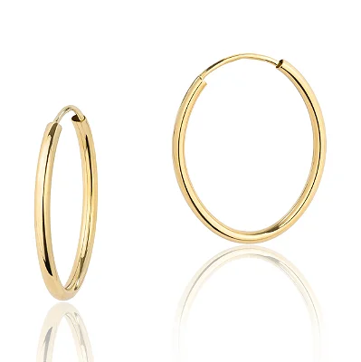VL 1519 - Par de Brincos em Ouro Amarelo 18K - Argola Redonda