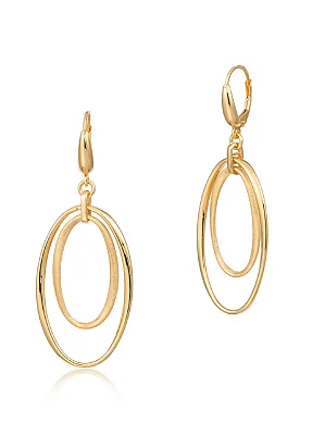 VL 1521 - Par de Brincos em Ouro Amarelo 18K - Argolas Penduradas