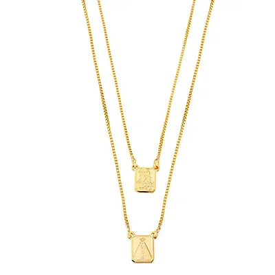 VL 1561 - Escapulário em Ouro Amarelo 18K