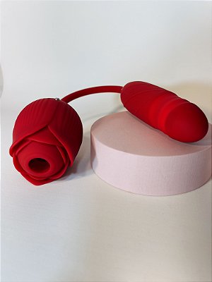 VIBRADOR ROSE PRO - SUGADOR + BULLET VAI E VEM