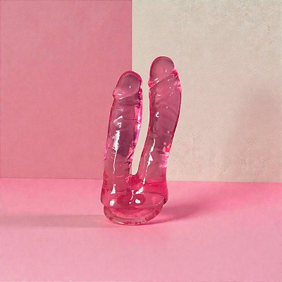 PRÓTESE PENIANA DUPLA COM VENTOSA | 17,5CM E 16CM