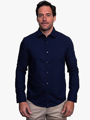 Camisa Modal Manga Longa Marinho Ville de France