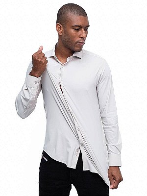 Camisa Tech Manga Longa Slim Areia Ville de France