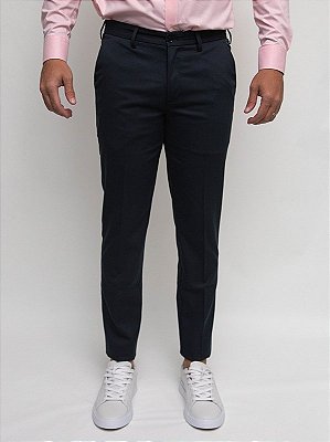 Calça Alfaiataria Slim Marinho Ville de France