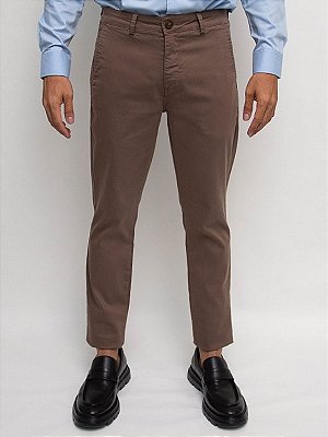 Calça Sarja Andrews Bolso Faca Khaki Ville de France