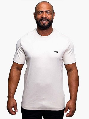 Camiseta Básica Suedine Areia Calvin Klein