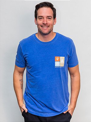 T-Shirt Snow Icons Azul Royal Osklen