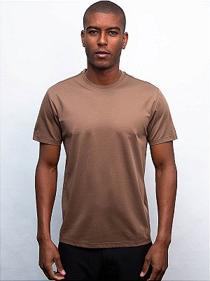 T-Shirt  Algodão Australiano Duplo Mercerizada Fio 70 Caqui Aramis