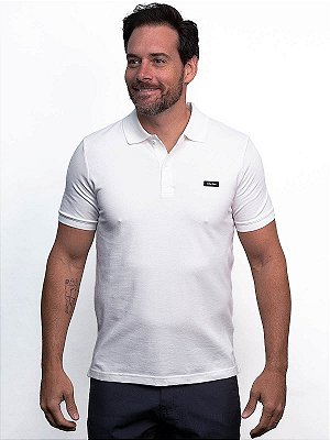 Polo Smooth Cotton Branco Calvin Klein