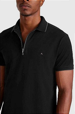 Polo Zíper Preto Aramis
