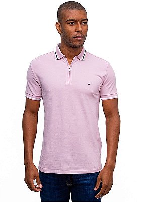 Polo Ziper Rosa Seco Aramis