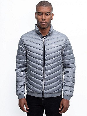 Jaqueta Puffer Matelassê Cinza Armani Exchange