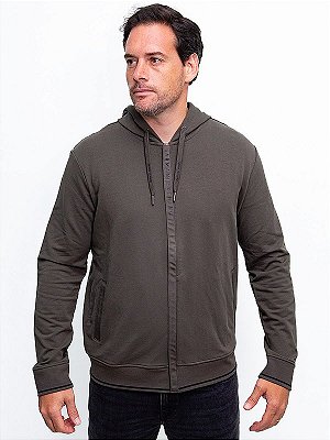 Moletom Zíper Verde Militar Armani Exchange
