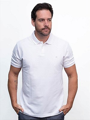 Polo Piquet Branco Calvin Klein