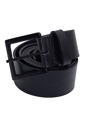 Cinto Couro Preto Calvin Klein