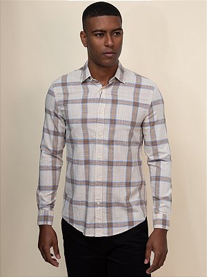 Camisa Manga Longa Slim Flamê Xadrez Aramis
