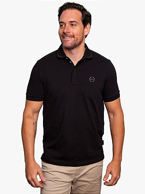Polo Piquet Elastano Slim Preto Armani Exchange