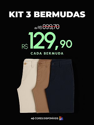 Kit 3 Bermudas  Chino Ville de France