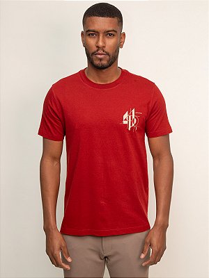 Camiseta Linhas Geométricas Vermelho Aramis