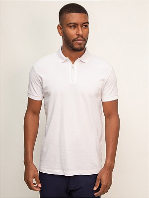 Polo Zíper Aramis Branco