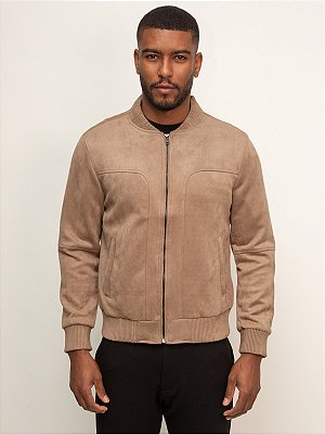 Jaqueta Suede Slim Ville de France Bege