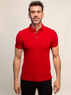 Polo Piquet Slim Fit 1985 Tommy Hilfiger Med Red