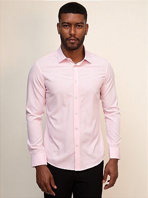 Camisa Soft Tech Slim Giacomelli Uomo Rosa