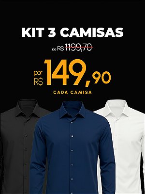 Kit 3 Camisas Soft Tech Slim Giacomelli Uomo