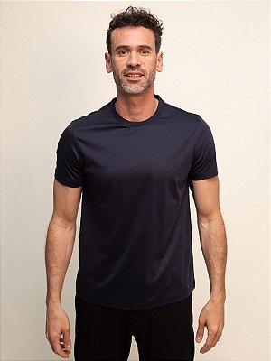Camiseta Modal Silk Blend Seda Aramis Marinho